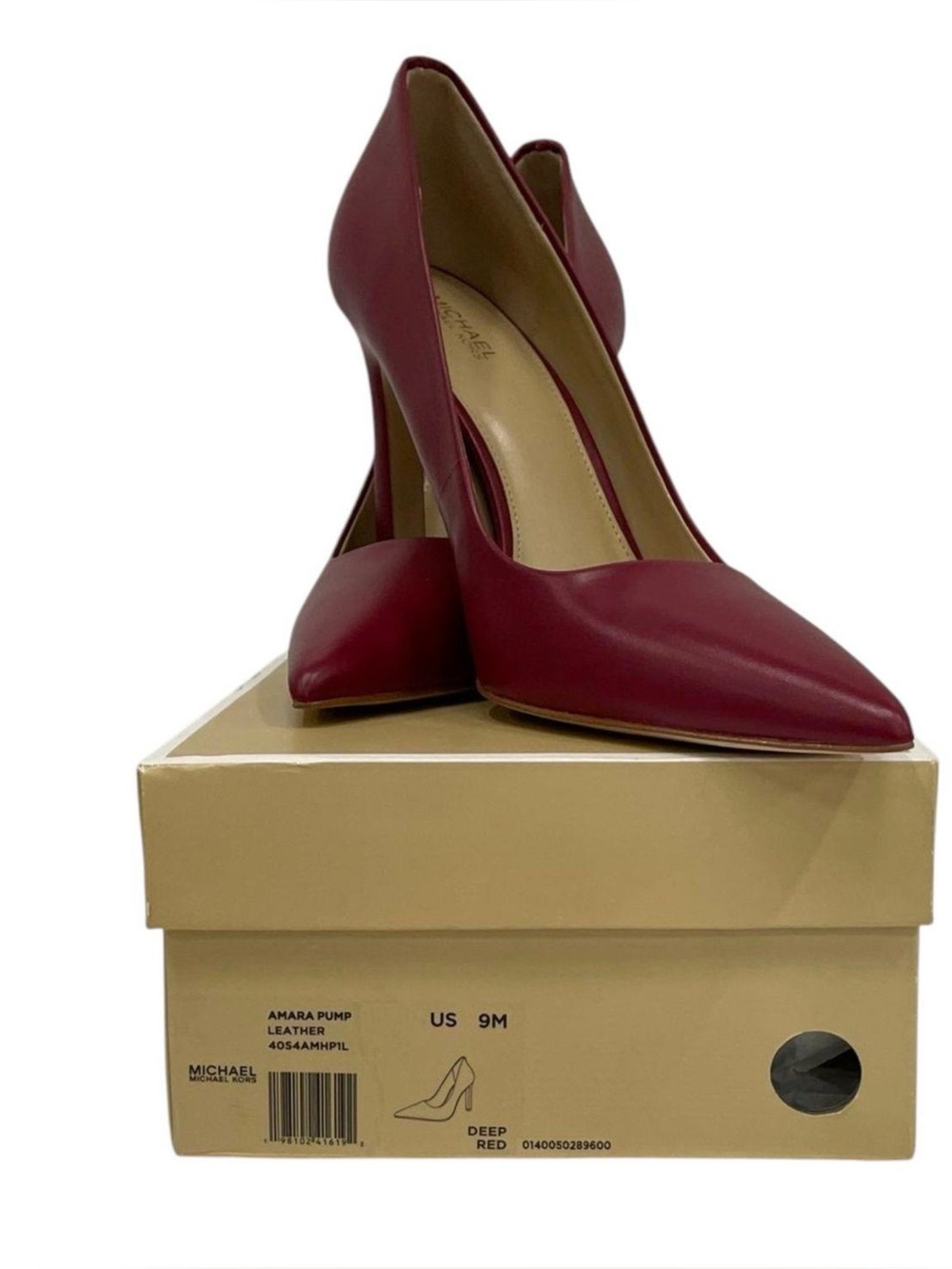 Michael Kors Amara Leather Pumps Deep Red Women's Size 9M Pointed Toe Heels NIB